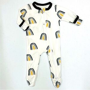 Kyte Baby Metallic Rainbows Zippered Footie Boys NB Newborn Girls Bamboo Sleeper